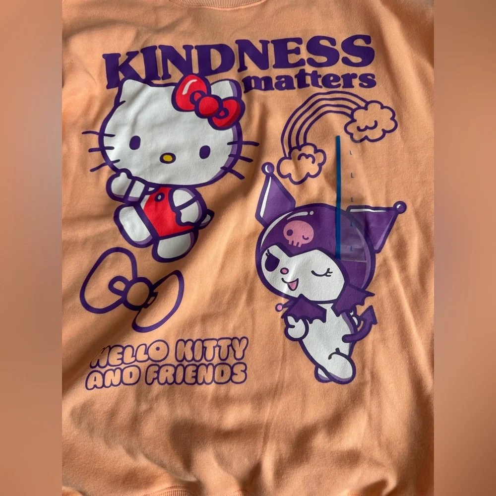 NWT Hello Kitty by Sanrio Graphic Sweatshirt in Peach - Picture 8 of 9